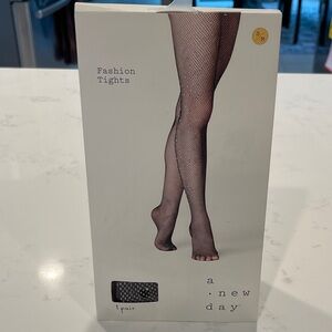 A New Day Sheer Black Fashion Tights with Rhinestones